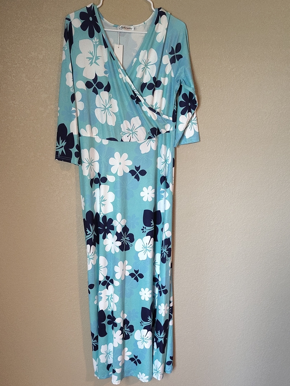 Floral Wrap Maxi Dress in Aqua by Alfani